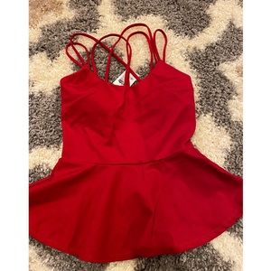 Red peplum top